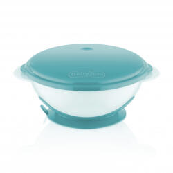 BabyJem Castron cu ventuza si capac BabyJem (Culoare: Bleu) Set pentru masa bebelusi
