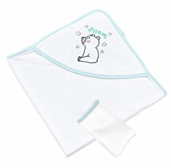 BabyJem Set prosop cu capison si manusa de baie pentru copii BabyJem (Culoare: Bleu)