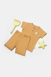 BabyCosy Set tricou cu pantaloni Bamboo, maro, BabyCosy, 50%bumbac+50% bambus (Marime: 12-18 Luni)
