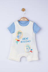 Tongs baby Set salopeta cu tricou Great detectives pentru bebelusi, Tongs baby (Culoare: Albastru, Marime: 9-12 luni)