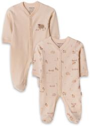 BabyCosy Set 2 salopete lungi, Lamb, BabyCosy, 100% bumbac organic (Marime: 0-3 Luni)
