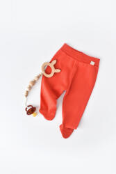 BabyCosy Pantaloni cu Botosei - Bumbac organic Caramiziu BabyCosy (Marime: 6-9 luni)
