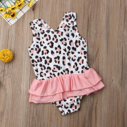 drool Costum de baie leopard roz cu volan Drool (Marime: 110)