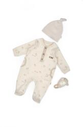 BabyCosy Set salopeta cu caciulita, Lamb, BabyCosy, 100% bumbac organic (Marime: 3-6 Luni)