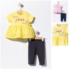 Tongs baby Set bluzita de vara cu pantalonasi pentru bebelusi, Tongs baby (Culoare: Galben, Marime: 6-9 luni)