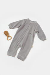 BabyCosy Salopeta Elefant cu maneca lunga din 80%bumbac organic si 20% poliester - Gri, BabyCosy (Marime: 6-9 luni)