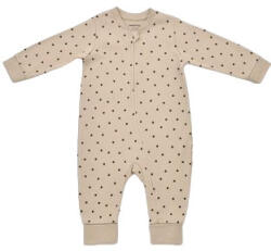 BabyCosy Salopeta cu fermoar si buline Girafa, BabyCosy, 100% bumbac organic, Mink (Marime: 3-6 Luni)