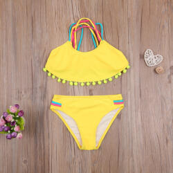 drool Costum de baie cu ciucuri din 2 piese Drool (Culoare: Galben, Varsta: 11 - 12 ani)