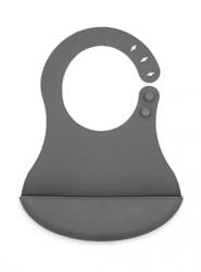BabyJem Baveta din silicon BabyJem (Culoare: Gri) - drool Bavata
