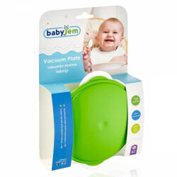 BabyJem Castron cu ventuza si capac BabyJem (Culoare: Verde) Set pentru masa bebelusi
