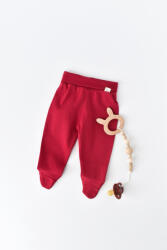 BabyCosy Pantaloni cu Botosei - Bumbac organic Rosu BabyCosy (Marime: 0-3 Luni)