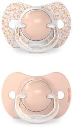 Suavinex Suzetă fiziologică SX Pro din silicon, 2 buc 6-18 luni piersică Dreams