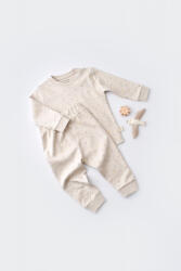 BabyCosy Set bluzita cu maneca lunga si pantaloni lungi - bumbac organic 100% - Crem cu buline, BabyCosy (Marime: 12-18 Luni)