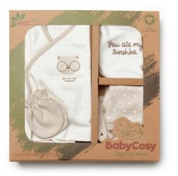 BabyCosy Set de 5 piese pentru nou nascut, 100% bumbac organic, TeddyBear, BabyCosy