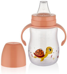 BabyJem Biberon cu toarte si tetina din silicon BabyJem (Culoare: Portocaliu)