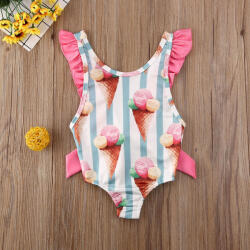 drool Costum de baie cu Inghetata si dungi turcoaz Drool (Marime: 100)
