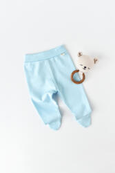 BabyCosy Pantaloni cu Botosei - Bumbac organic Bleu BabyCosy (Marime: 6-9 luni)