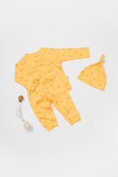 BabyCosy Set 3 piese: bluza, pantaloni si caciulita Printed, BabyCosy, 50% modal+50% bumbac, Lamaie (Marime: 9-12 luni)
