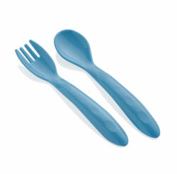 BabyJem Set lingurita si furculita BabyJem (Culoare: Albastru) Set pentru masa bebelusi