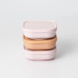 Miniware Set 3 boluri pentru hrana bebelusi Miniware Snack Bowl, 100% din materiale naturale biodegradabile, Cotton Candy+Toffee+Vanilla Set pentru masa bebelusi