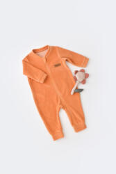 BabyCosy Salopeta cu maneca lunga si fermoar din 80%bumbac organic si 20% poliester - Portocaliu, BabyCosy (Marime: 18-24 Luni)