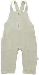 BabyCosy Salopeta de vara cu buzunare din muselina, BabyCosy, 100% bumbac organic, verde (Marime: 3-6 Luni)