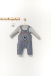 Tongs baby Set cu salopeta si bluzita pentru bebelusi Monster, Tongs baby (Culoare: Gri, Marime: 6-9 luni)