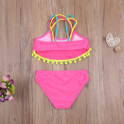 drool Costum de baie cu ciucuri din 2 piese Drool (Culoare: Roz, Varsta: 7 - 8 ani)