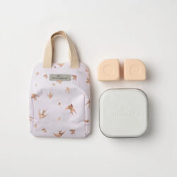 Miniware Set geanta termoizolanta Mealtote cu cutie Grow bento, Miniware Ready Go! Bento, 4 piese, Golden Swallow Set pentru masa bebelusi