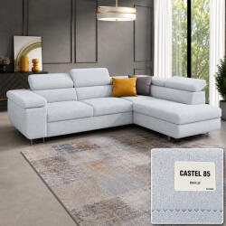 FDY Coltar Extensibil Willson Tip 150, Dimensiuni 271x201 Cm, Lada depozitare, Tetiere Reglabile, Stofa Castel Easy Clean-Multiple Variante Culori Canapea