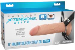 Fantasy X-Tensions Elite Strap-on gol din silicon cu ham reglabil 16, 5 cm - Nude deschis , 16.5 , 4, 2 cm