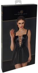 Noir Rochie Mini Noir cu Șiret Frontal din Power Wetlook - Negru , XL