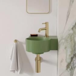 Omnires Lavoar suspendat Omnires Ovo M+ compozit verde olive mat 33x34 cm dreapta (OVO335UWPOL) - sanoterm
