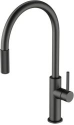 Omnires Baterie bucatarie cu dus extractibil Omnires Switch cu sistem filtrare apa finisaj grafit periat (SW9059-FD1GR) - sanoterm
