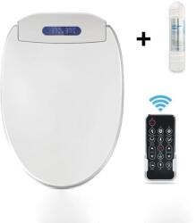 LANDUN Capac WC cu bideu si filtru anticalcar inclus, model lung 49-52 cm, telecomanda (WC403L-F)