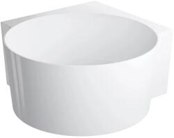 Omnires Cada pe colt asimetrica Omnires Ovo M+ compozit alb lucios 120x120 cm (OVO120WNBP) - sanoterm