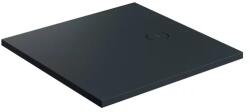 Omnires Cadita de dus compozit Omnires AquaRock M+ patrata negru lava mat 80x80 cm (AQUAROCK80-KBLV) - sanoterm