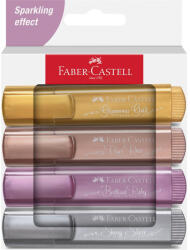 Faber-Castell Szövegkiemelő készlet 1-5mm vágott papír dob Faber-Castell 46 metál arany, gyöngyház rózsaszín, rubin, ezüst 4klf. szín - papirx