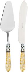 Casa Bugatti Spatulă și cuțit pentru servirea tortului Aladdin, auriu-oțel, set 2 piese (ALC1G-N4220/21)