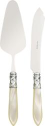 Casa Bugatti Spatulă și cuțit pentru servirea tortului Aladdin, perlat-oțel, set 2 piese (ALCAM-N4220/21)