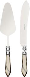 Casa Bugatti Spatulă și cuțit pentru servirea tortului Aladdin, maro-oțel, set 2 piese (ALCOM-N4220/21)