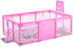 Sersimo Tarc de joaca XXL pentru copii si bebe, roz, cu cos si porti, 230x122x62 cm (GO-L44F2-ROZ)