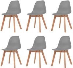 vidaXL Scaune de bucatarie, 6 buc. , gri, plastic GartenMobel Dekor (244776)