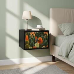 vidaXL Noptiera suspendata ZAANDAM 2 buc. Stejar Negru 36 x 33 x 25 cm GartenMobel Dekor (8007476)