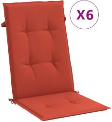 vidaXL 6 db melange piros szövet magas háttámlájú székpárna 120x50x4cm 4.3 kg (4002432)