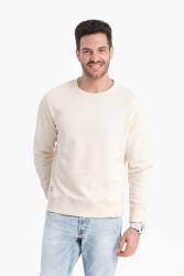 OMBRE OMBRE, Pamut pulóver nyakkivágással a nyak tövében, krémszínű, L (OM-SSBN-0175-CREAM-L)