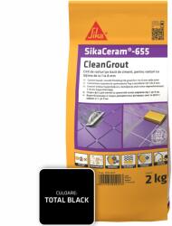 Sika Fugagitt SikaCeram-655 CleanGrout to. fekete, zacskó 2kg, 1-8 mm széles hézagokhoz, bel- és kültéren használható, teljesen fekete (701046)