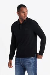 OMBRE OMBRE, Póló cipzáras hasítékkal, fekete, L (OM-POLS-0131-BLACK-L)