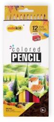 COLOKIT Színes ceruza készlet, hatszögletű, hegyezővel, COLOKIT, 12 különböző szín (CPC-C012) - patronbolt