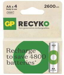 GP Batteries ReCyko NiMH Akkumulátor HR6 (AA) 2600mAh 4db (B25274)